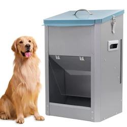 26Lb Automatic Large Dog Feeder Galvanized Automatic Dog Food Dispenser Large Breed Automatic Pet Feeder Handles Outdoor Indoor