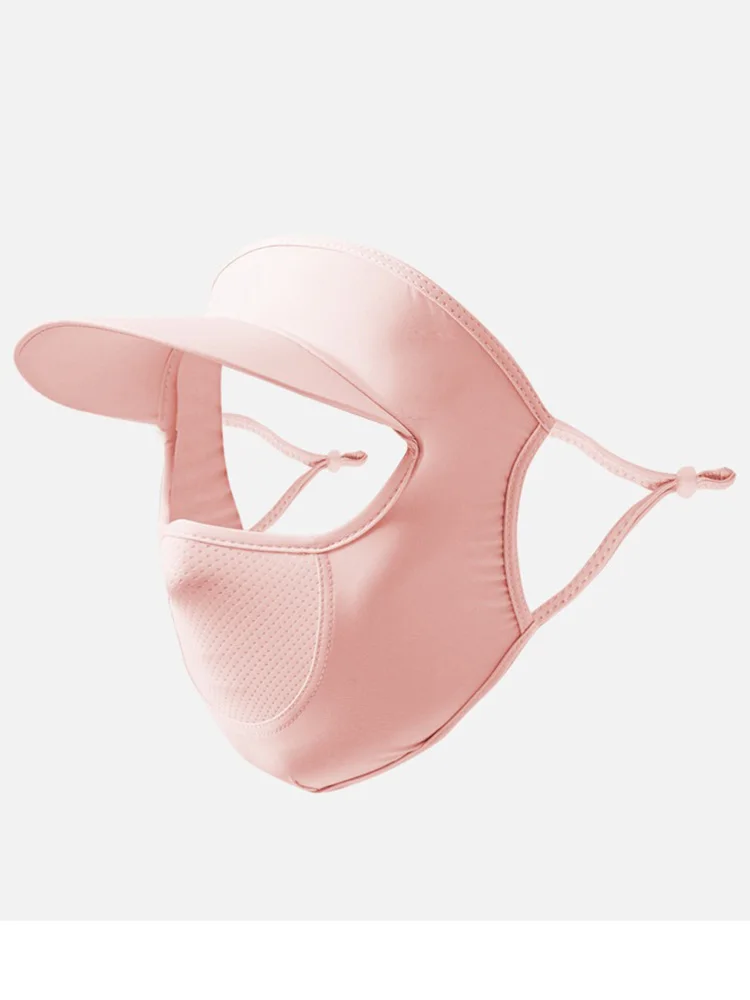 One-Piece Anti-Ultraviolet Mask Outdoor Facekini Women Sunscreen Mask Hat Summer UPF50+ Dust Shade Solid Color