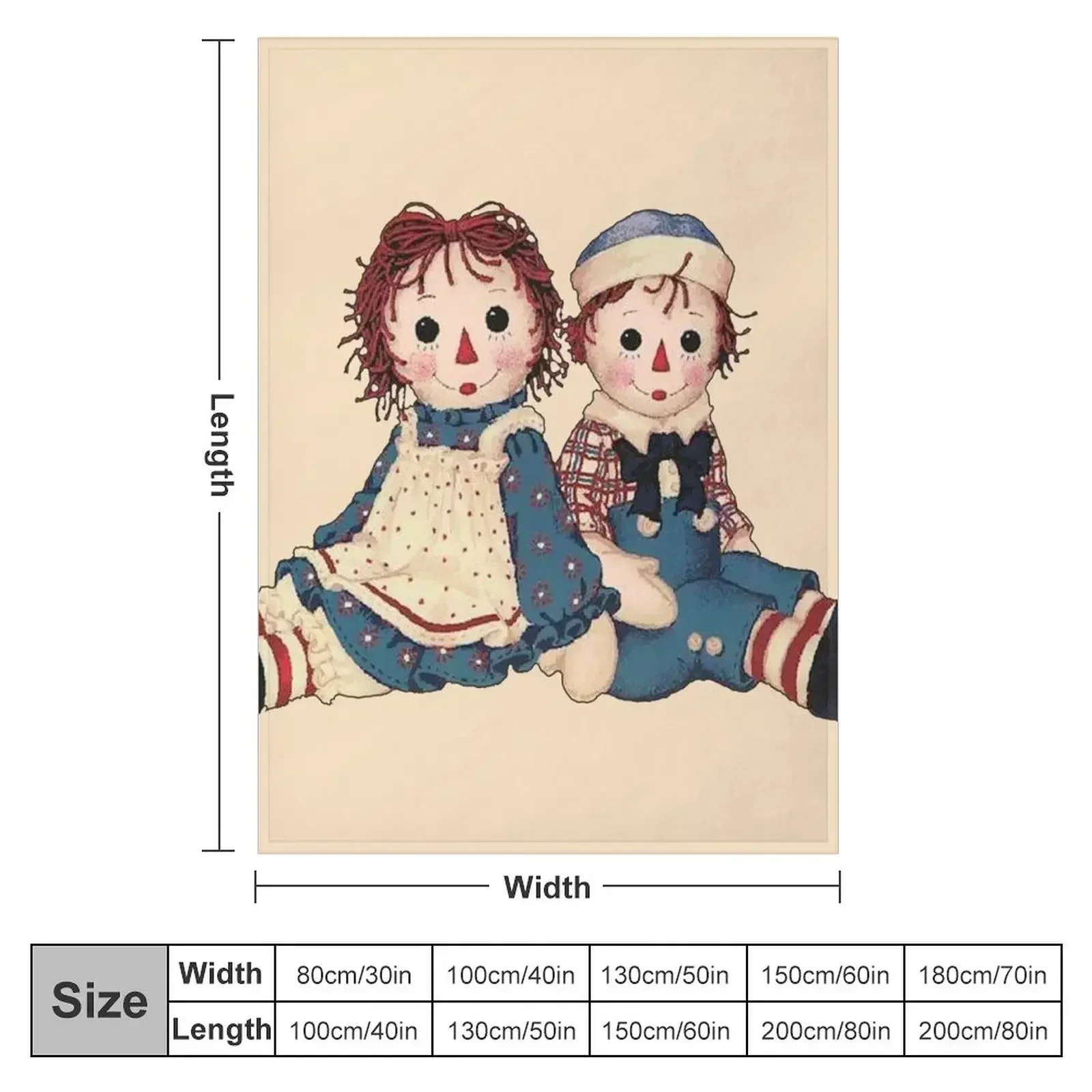 Raggedy ann and raggedy andy Throw Blanket Plush valentine gift ideas Blankets