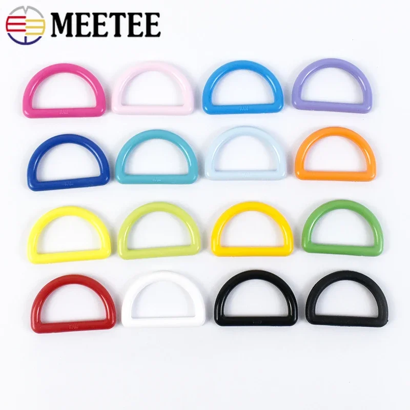 50/100Pcs Colorful Plastic D Ring Buckles 15-38mm Hook Clasp Connector Backpack Bag Strap Belt Luggage DIY Sewing Accessories