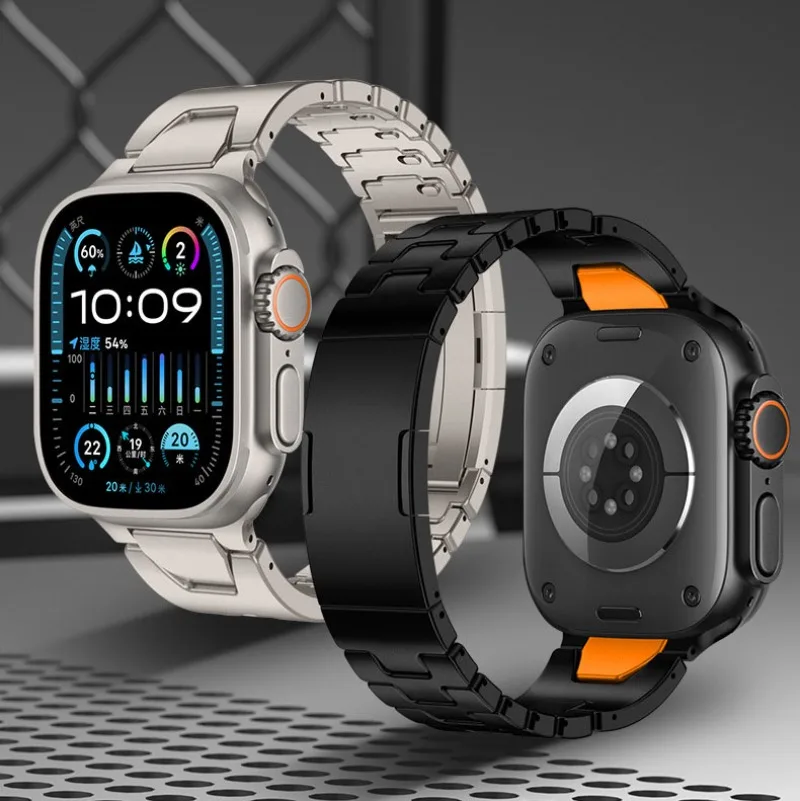 Luxe roestvrijstalen band voor Apple Watch Ultra 3/2/1 49 45 41 40 46 42 44 mm Metalen band Armband Serie 11 10 9 8 7 SE3 6 5 4