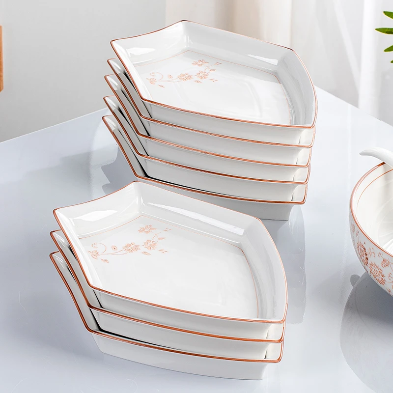 Vintage Ceramic Plate Set Microwaveable Dining Bowls Home Dinnerware Plates Set Dishes Full Tableware Pratos De Jantar Dishes