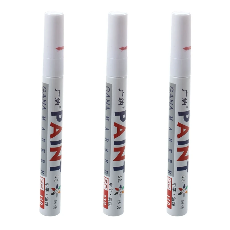 

3X White Permanent Car Tyre Tire Metal Paint Pen Marker