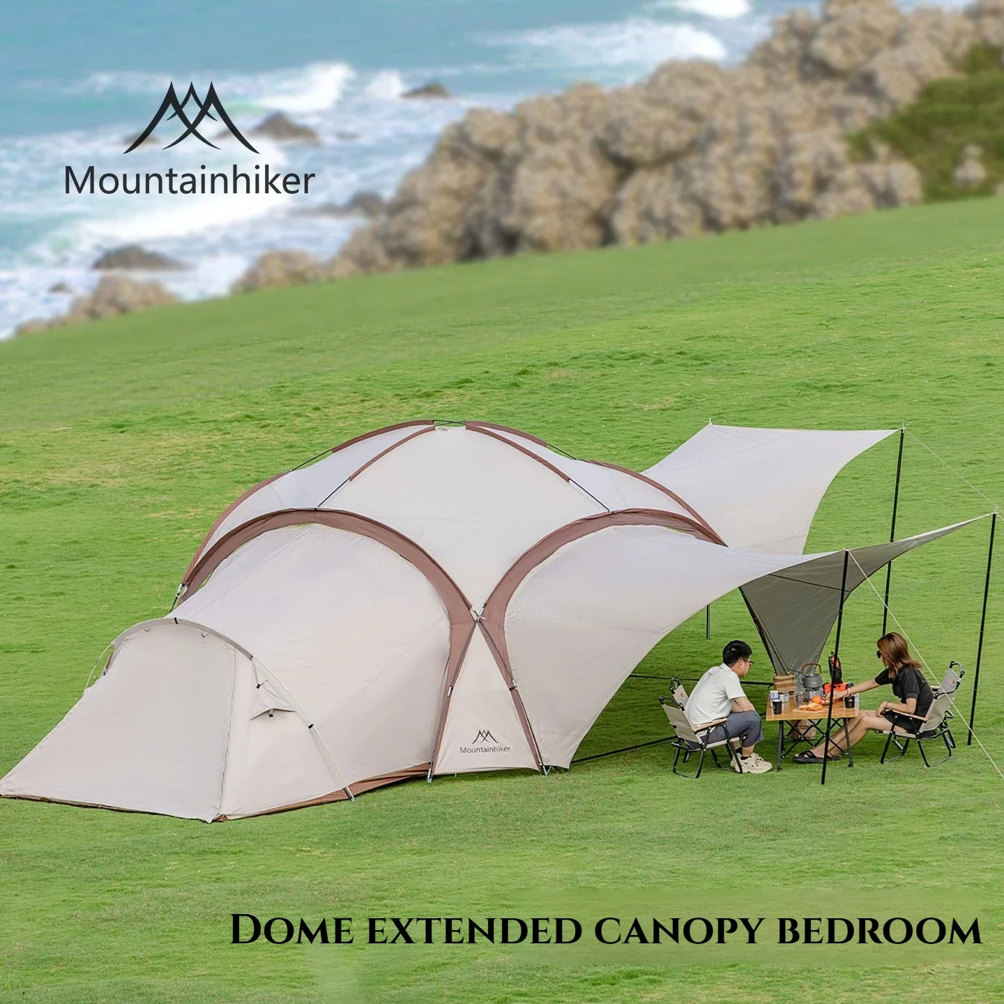 

Mountainhiker Dome-shaped bedroom outdoor camping tent expansion splicing multi-person large capacity park sun protection Tent