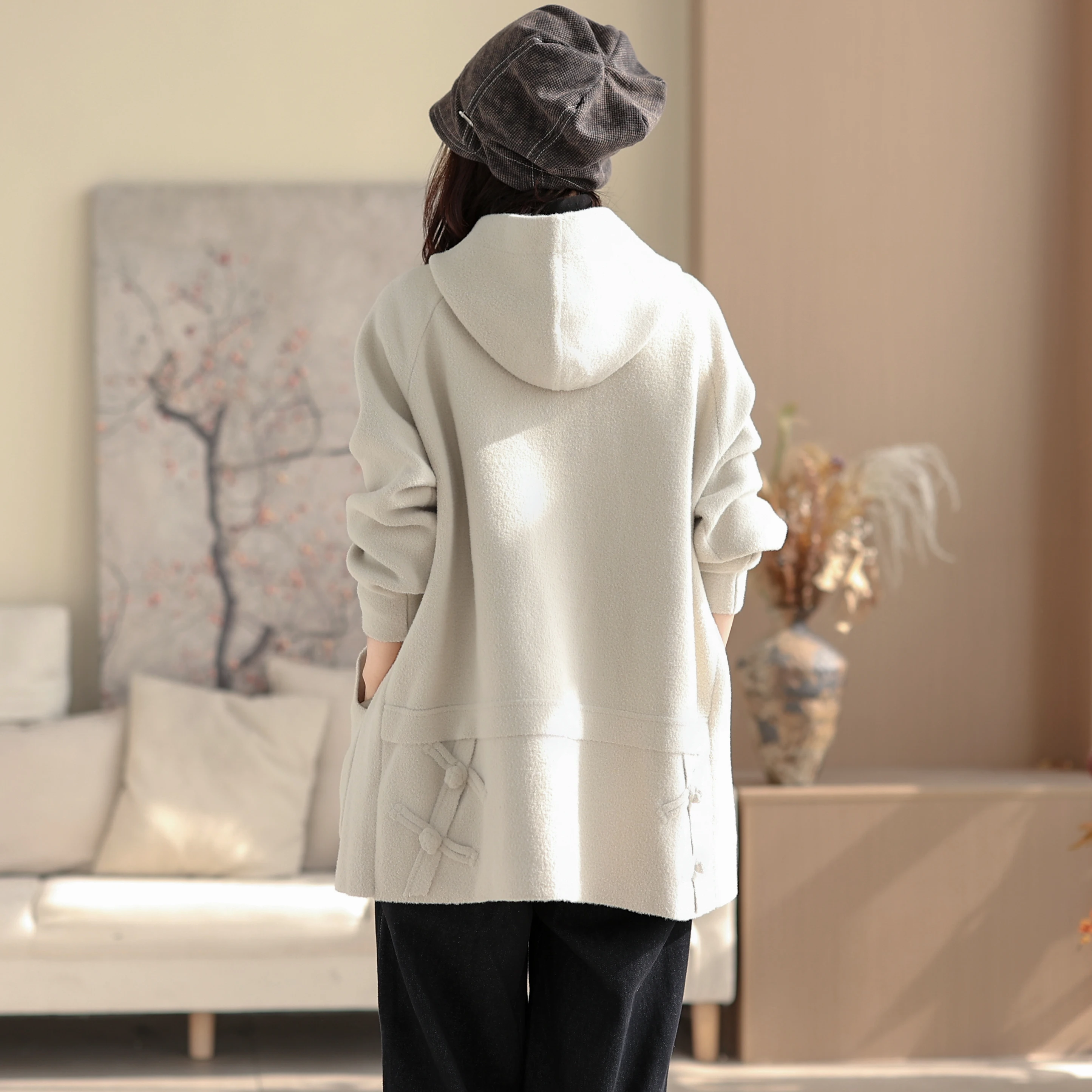 

Женское пальто Kyu Long: Новинка осенне-зимнего сезона, модное, с художественным цветовым дизайном, универсальное, в стиле ретро