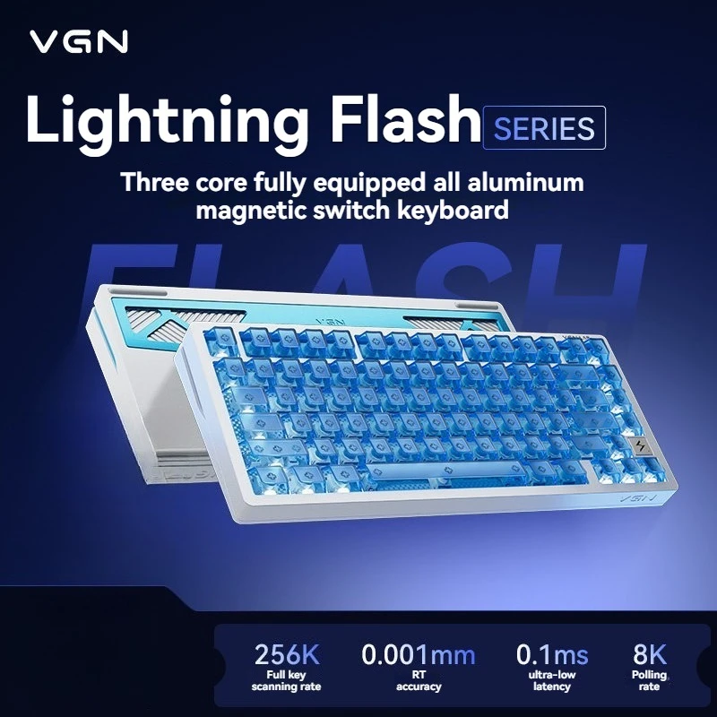 

Механическая клавиатура Flash Extreme Wired, однорежимная, с настраиваемой раскладкой 75%, RGB-подсветкой, возможностью горячей замены переключателей, частотой отклика 8K, эргономичная