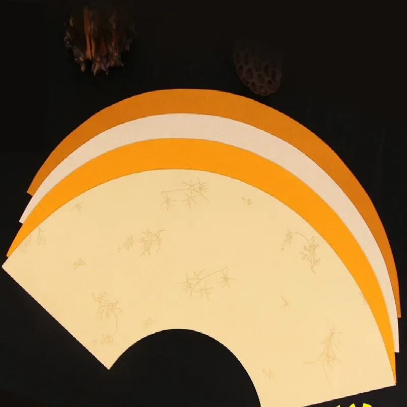 Calligraphy Rice Paper Blank Pastel Painting Fan Surface Half Ripe Xuan Paper Fan Painting Shaped Calligraphy Rice