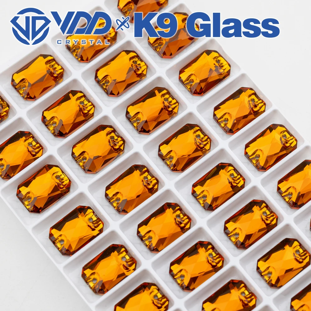 VDD Großhandel Smaragdschliff Hochwertige K9-Glas-Applikations-Strasssteine, Kristall-Flachrück-Applikationssteine zum Nähen für Bekleidungsdekorationen – Detail 13
