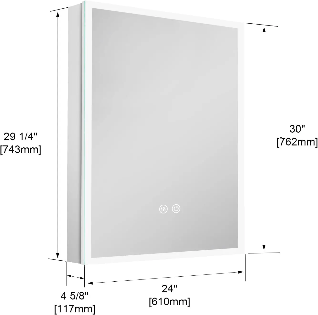 Mirror Medicine Cabinet Recessed or Surface, Defogger, Makeup Mirror 3X, Adjustable Color Temp & Dimmer, Outlets