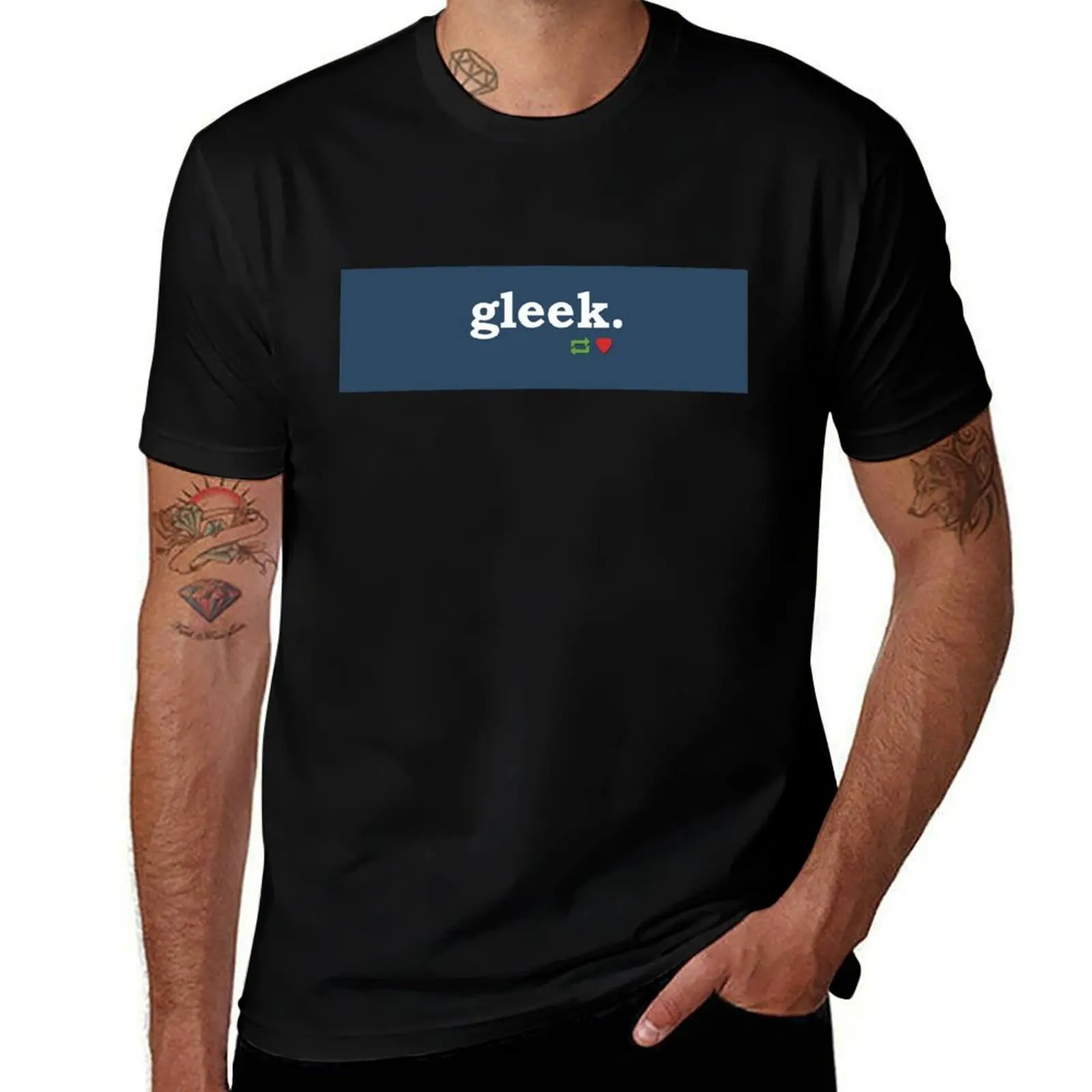 Tumblr-Themed Gleek Tee T-Shirt Athletic Fit Sports Short Sleeve Top T-Shirt