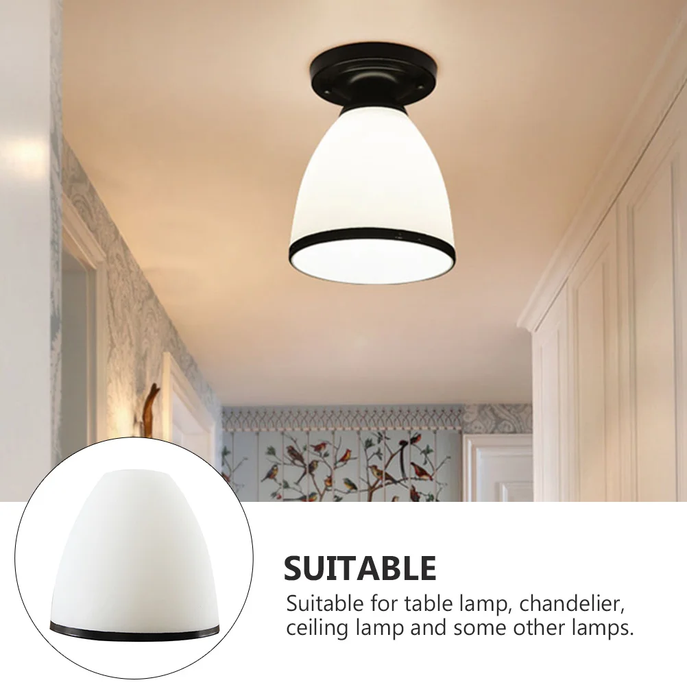 

1Pcs Glass Lamp Cover Ceiling Chandelier Table Lamp Shade Soft Light Eye-Caring Decor Household Lighting Fixture Accessory White