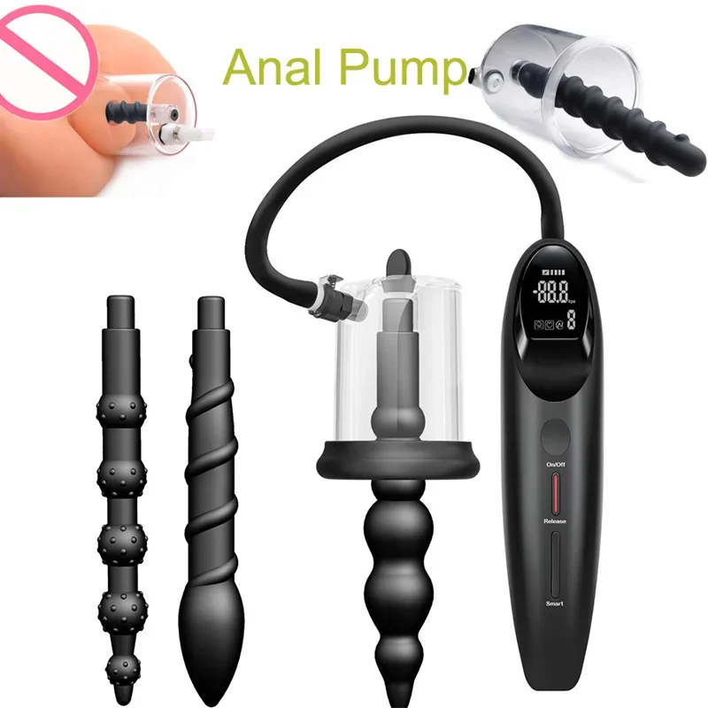 Smart Electric Rosebud Pump Anal Vacuum Pump Vibrator Sex Toys for Men Women Prostate Stimulator Anus Vagina Dilator Butt Plug