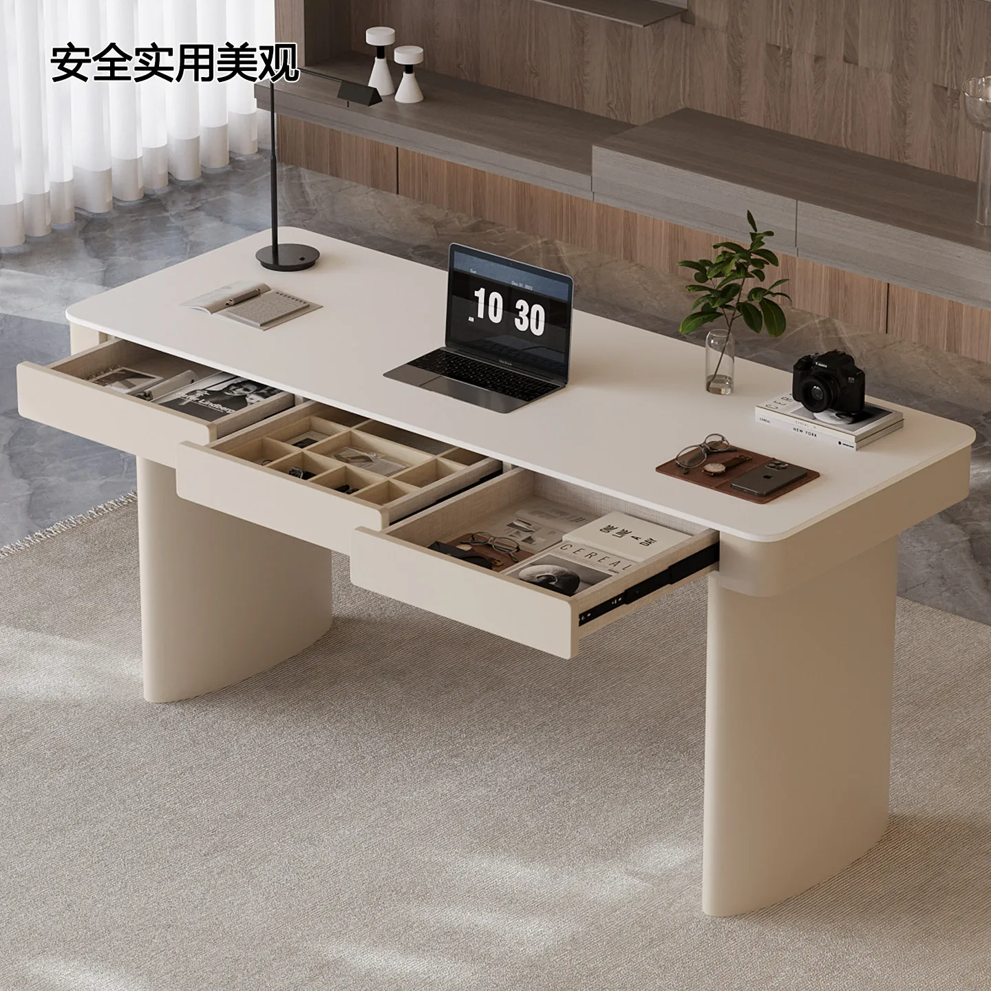 New sintered stone desk - modern minimalist italian style office desk, computer desk, study table