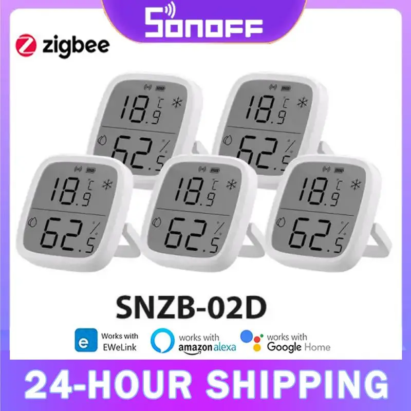 

SONOFF SNZB-02D Zigbee умный датчик температуры и влажности ЖК-экран удаленный мониторинг в реальном времени Ewelink через Alexa Google Home