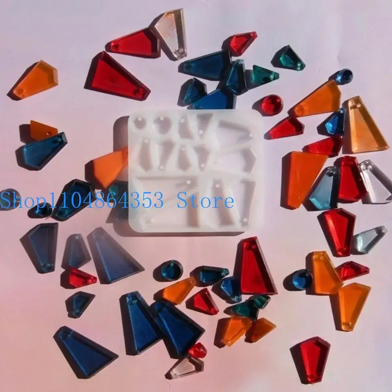 652F Irregular Earring Necklace Pendant Mold Flexible Silicone Crafting Resin Mold