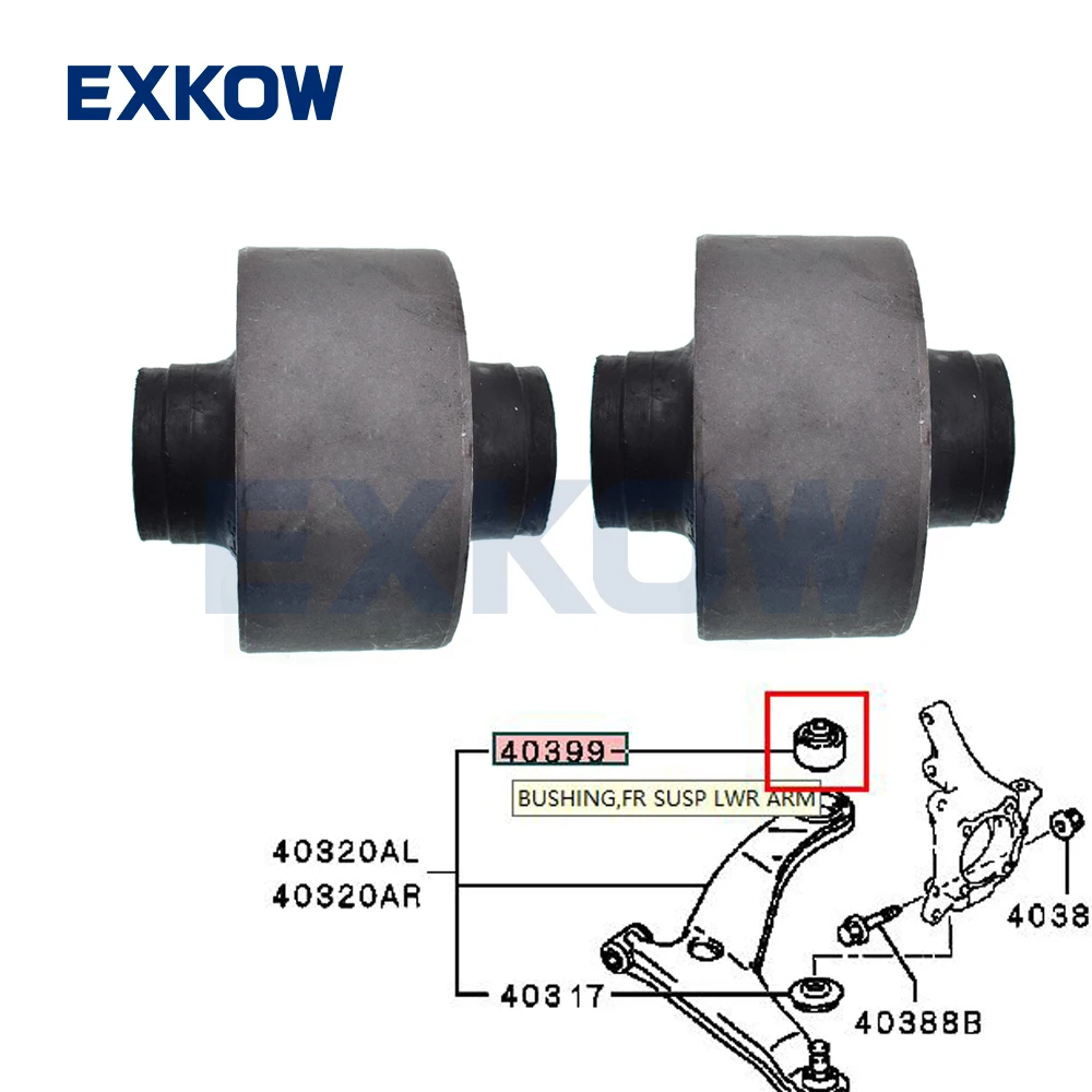 2PCS Front Suspension Arm LWR Bushings for Mitsubishi Grandis NA4W 2004-2010 MR594320