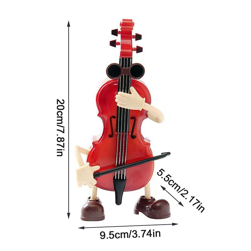 Nova caixa de música violino dos desenhos animados kawaii balanço guitarra esculturas criativo presente natal caixa música moderna mesa decoração casa