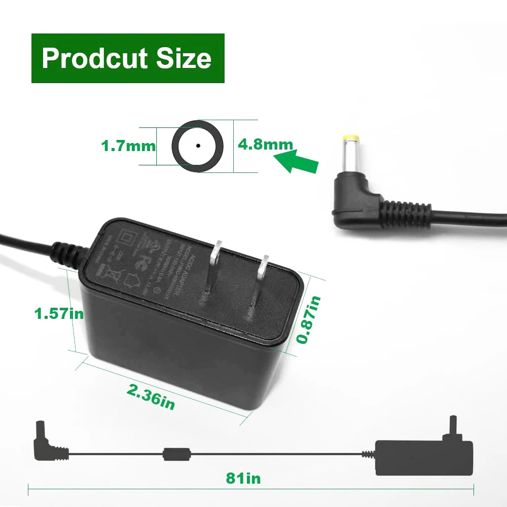 9.5 فولت 1A امدادات الطاقة محول ل كاسيو البيانو لوحة المفاتيح ل ADE95100LU/B SA-46 SA76 SA-47 SA-77 SA-78 CTK-2080