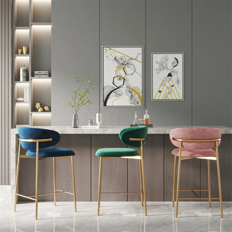 Simple Modern Bar Chair Luxury Trendy Nordic Beauty Bar Chair Comfortable Kitchen Taburetes Para Barra De Cocina Furniture