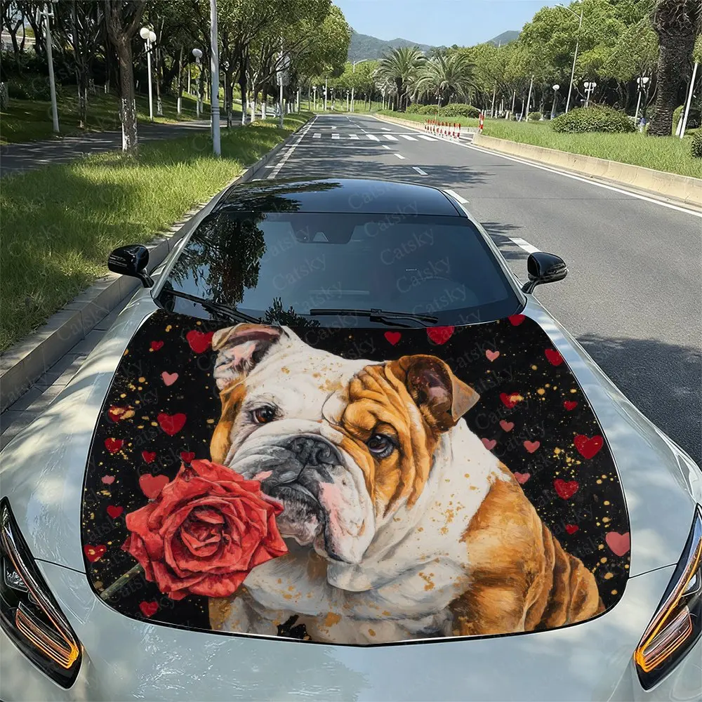 

Rose Bulldog Car Hood Film, Hood Decoration Sticker, Truck Hood Film, Domineering Appearance, Advanced Adhesive, Durable Vinyl M