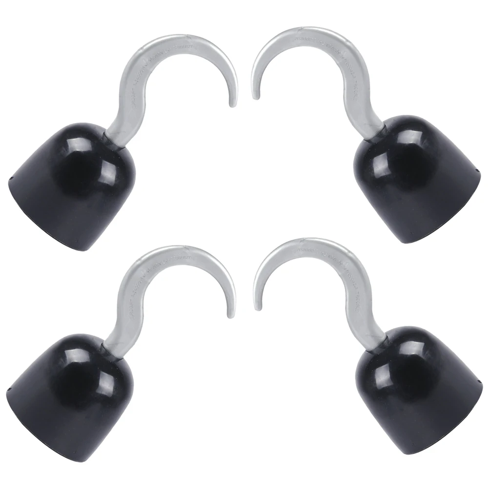 4 Pcs Pirate Hook Props Cosplay Hooks Dress up Hand Halloween Plastic Costume Number Accessory Girl Plastic Costume Child