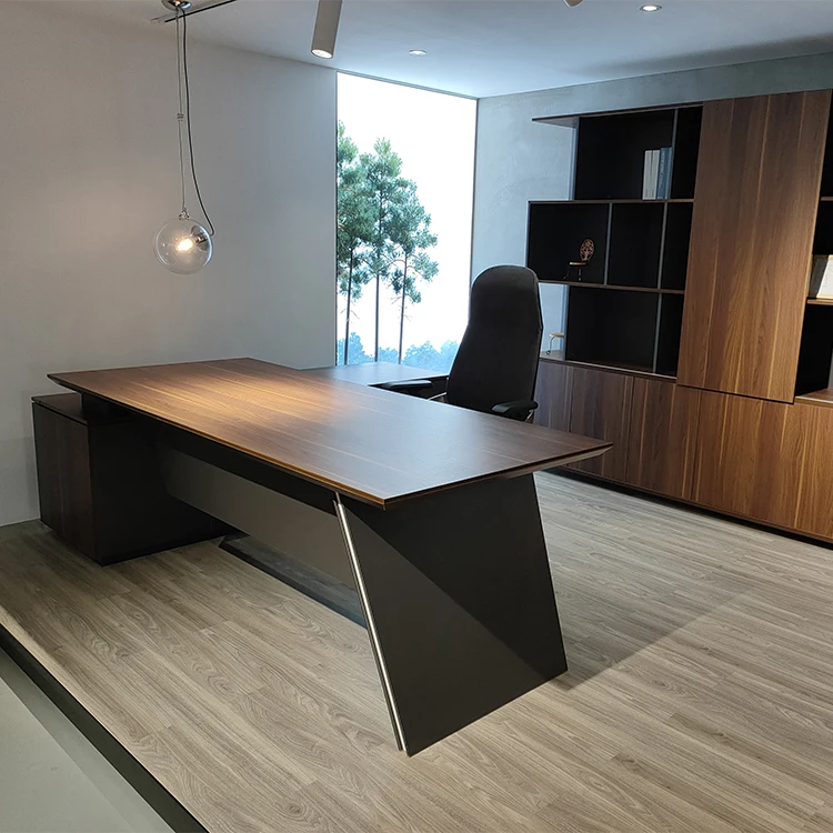 Moderner, minimalistischer, kommerzieller Büroschreibtisch aus Holz, Manager-Chefschreibtisch