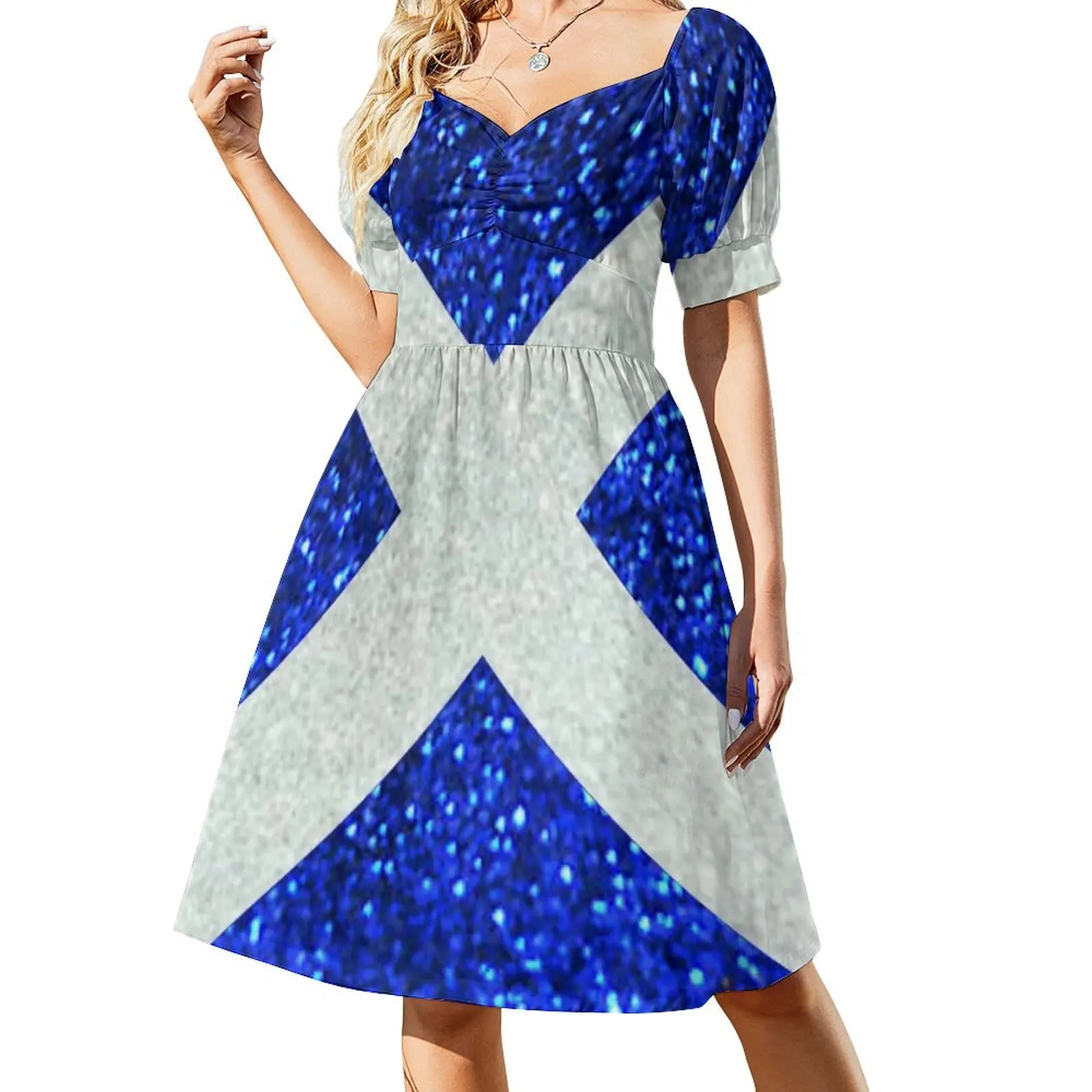 

Glitter Scotland Flag Short Sleeved Dress dress for women summer clothes Party dresses prom dresses 2025 Dress