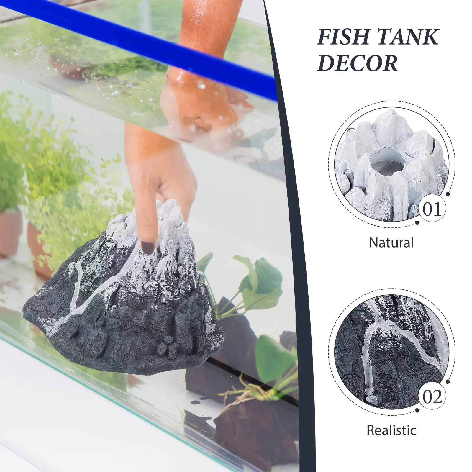 

Fish Tank Landscape Ornament Simulated Snow Mountain Decoration Durable Aquarium Adorn Mini Snow Mountain Craft