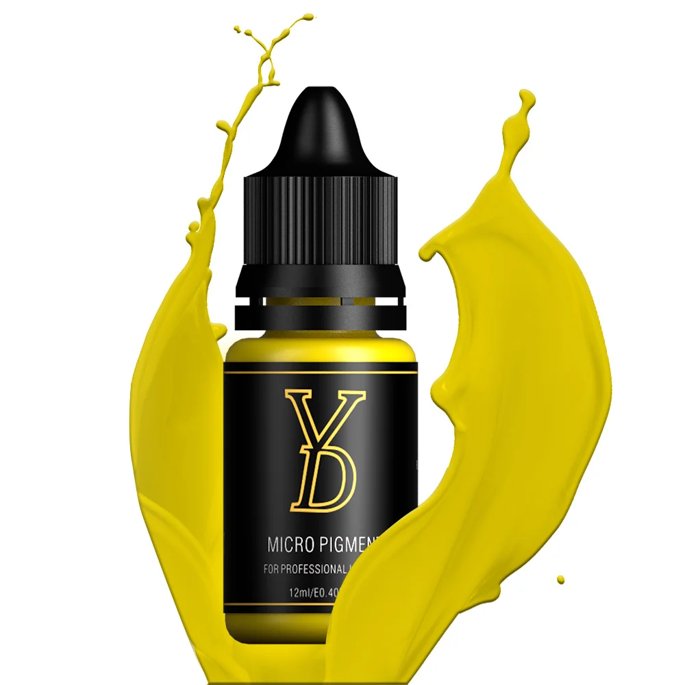 12ml Yellow Professional Tattoo Ink Micro Pigment Permanent Beauty Paints Makeup Tattoo Supplies Modify Correction Lips Color