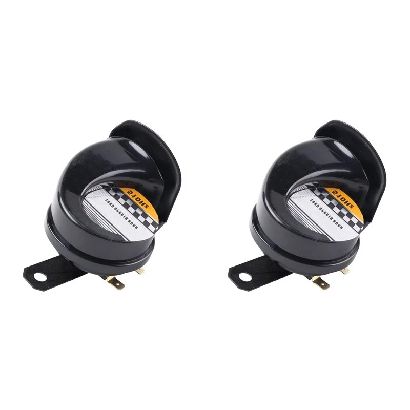 2X 12V Air Motorcycle Horn Loud Electric Air Horn 130Db 510Hz Auto Horns Single-Tone For Motorcycle Car