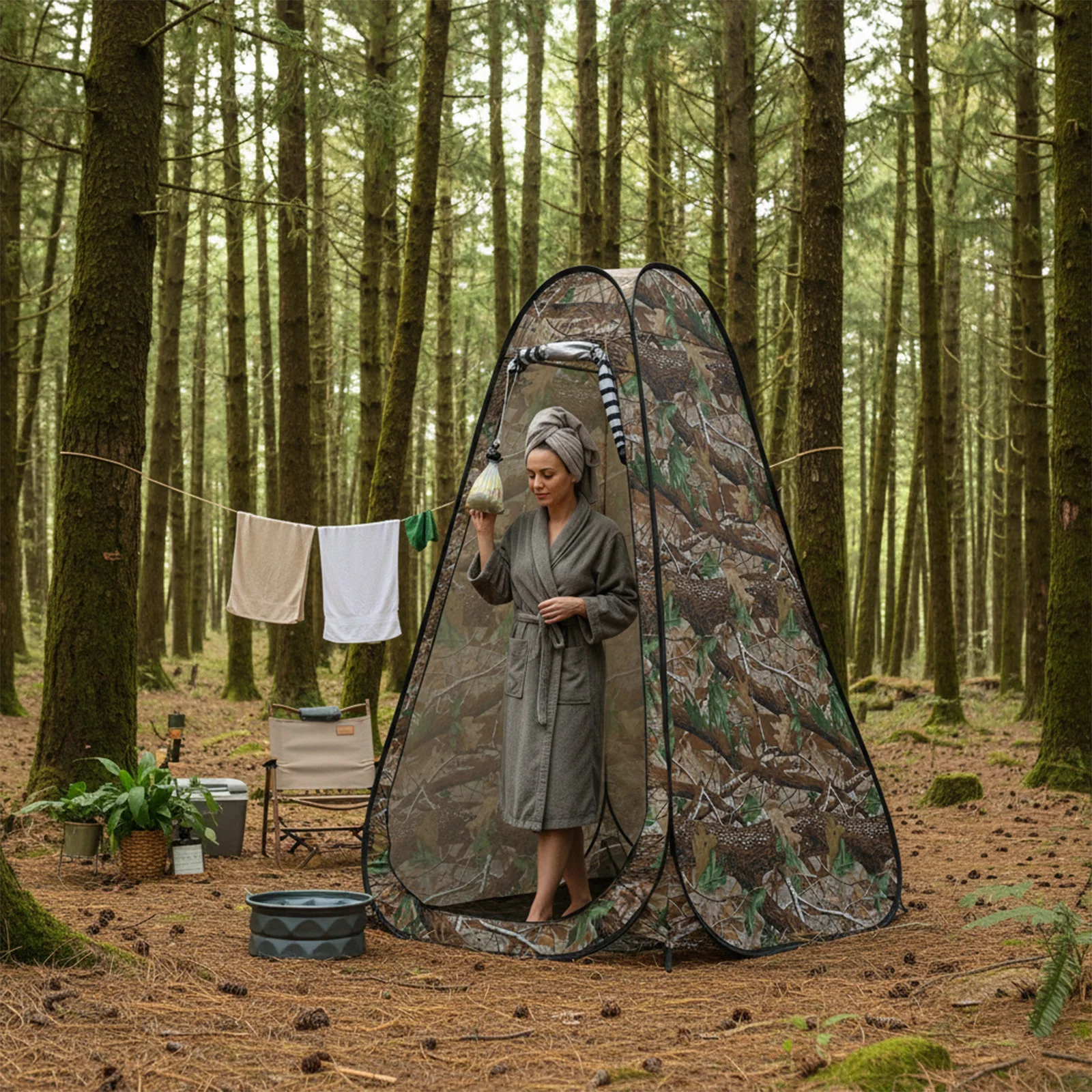 

Портативная складная палатка-тент для душа, туалета и защиты от дождя на природе, с сумкой для хранения, простая в установке