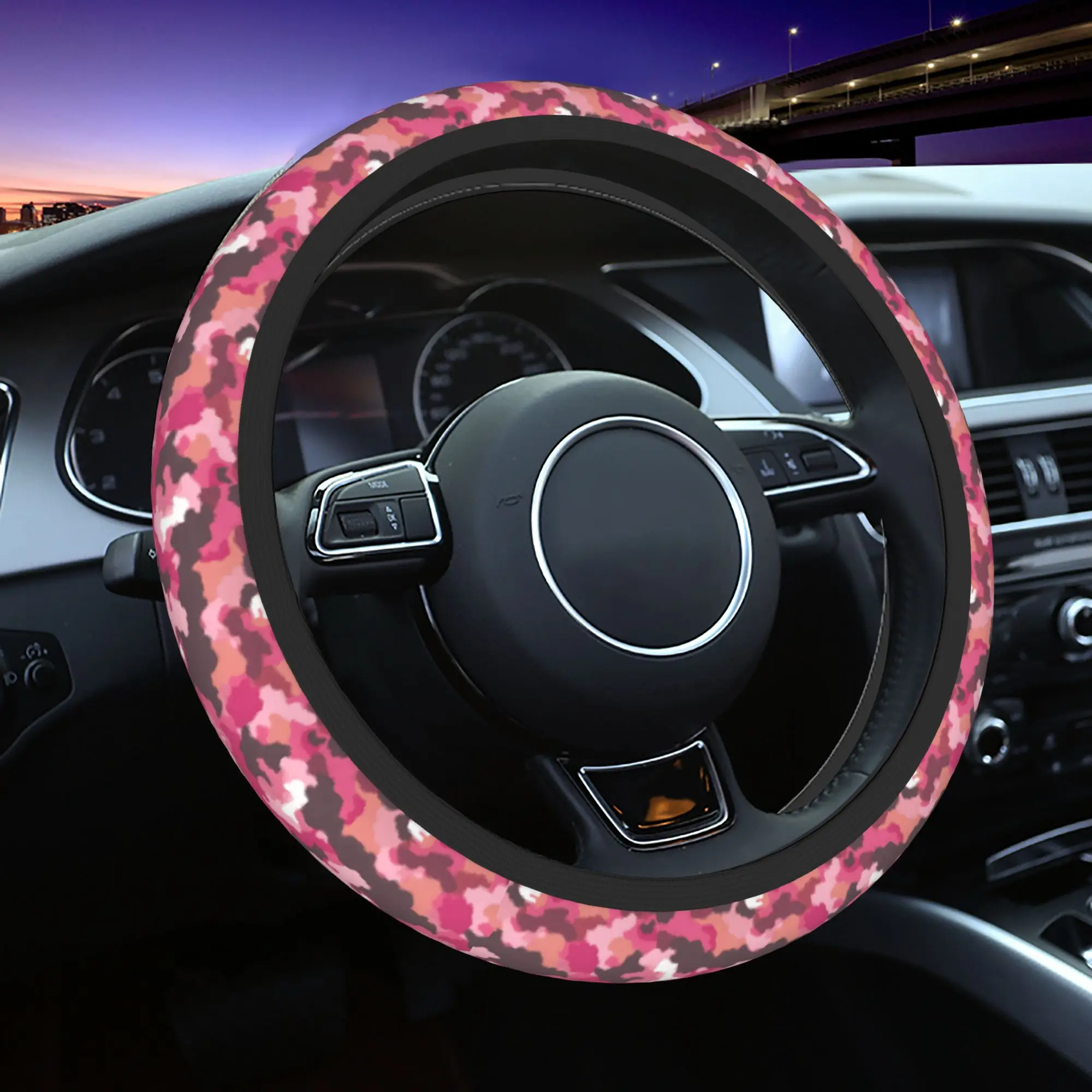 Camo Camouflage Car Steering Wheel Cover 38cm Anti-slip  Steering Wheel Protective Cover Colorful Car Accessories - view 2