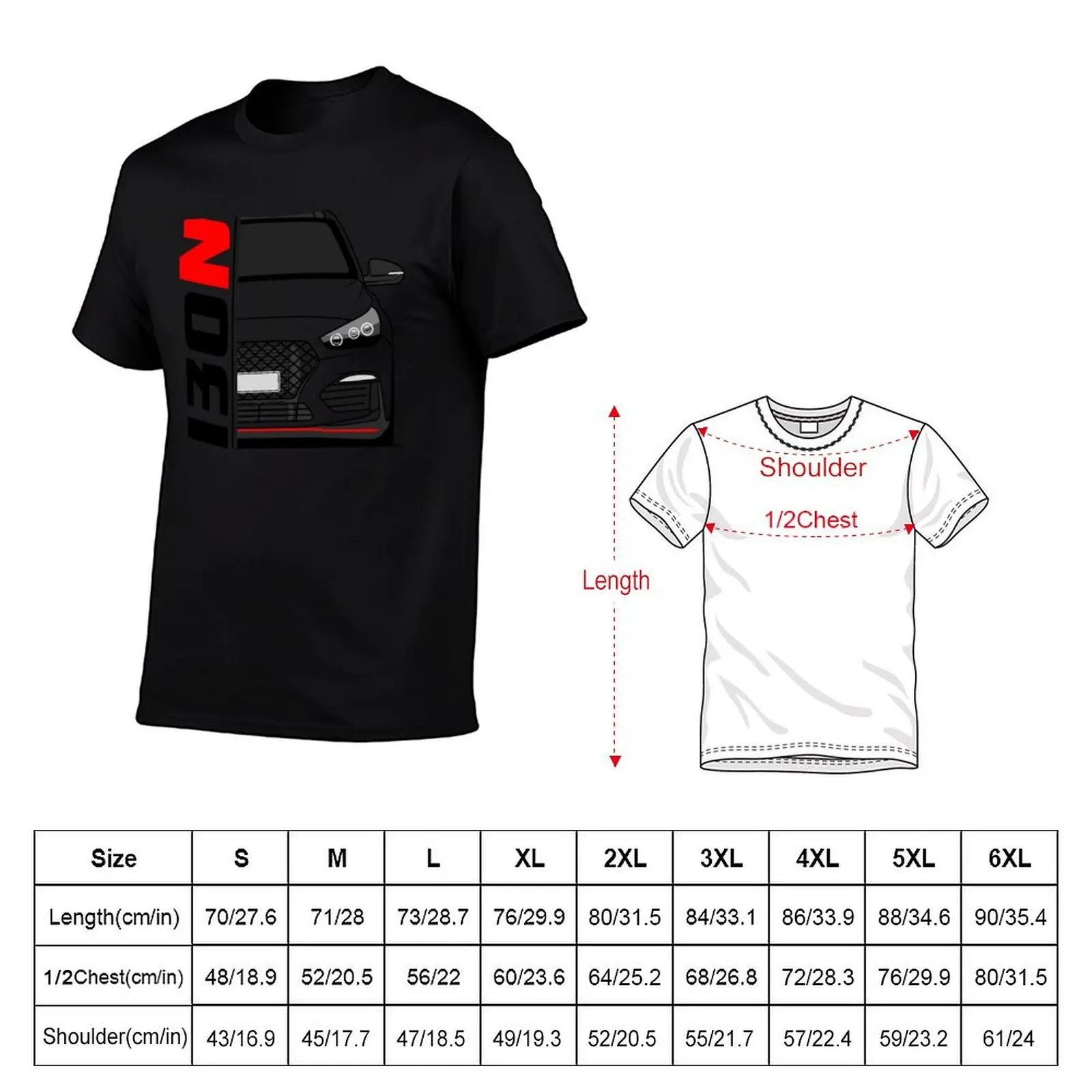 Front I30 N KDM T-Shirt graphic tee shirt Man t-shirt anime figures slim fit t shirts for men