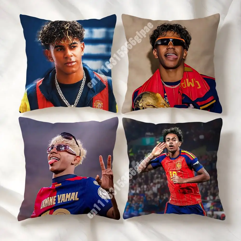 Football L-Lamine Y-Yamal Spain Team Printed Pillow Cover Sofa Couch Cozy Holiday Party Furnishing Household Gift