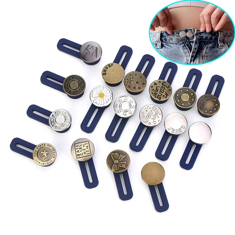 10Pcs Trousers Jeans Buttons Extender Elastic Waistband Extension Button Pregnancy Accessories Universal Extender Belt Buckle