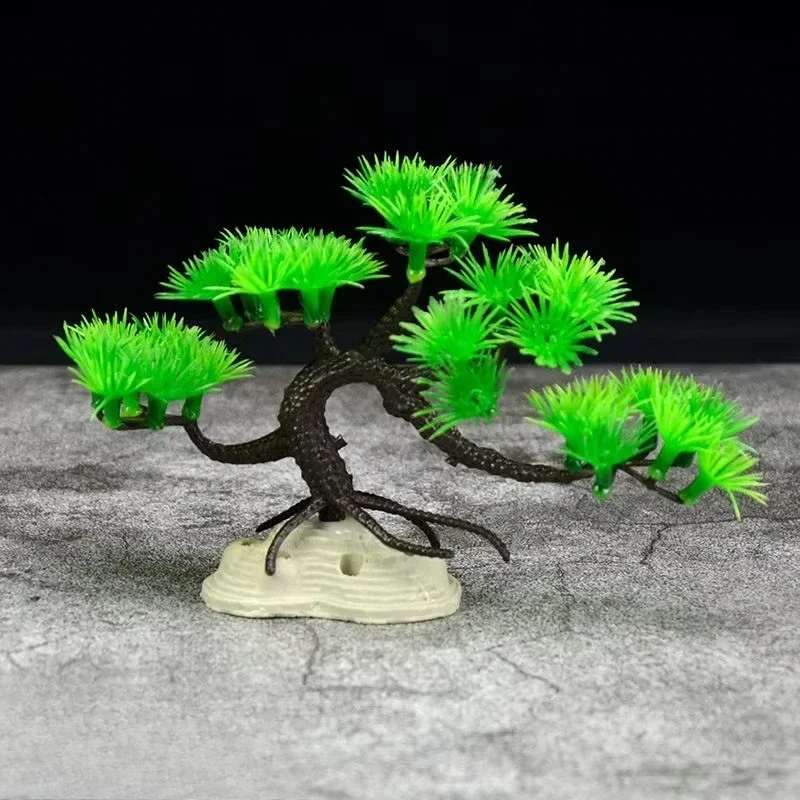Aquarium Decoration Plastic Accessories Fish Tank Simulation Landscape and Aquatic Plants False Flower Trees