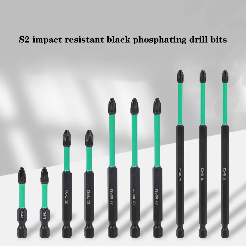 10pcs Upgraded High Hardness And Strong Magnetic Bit PZ2 Anti-Slip And Impact Resistance Magnetic Phillips Screwdriver Bit Set