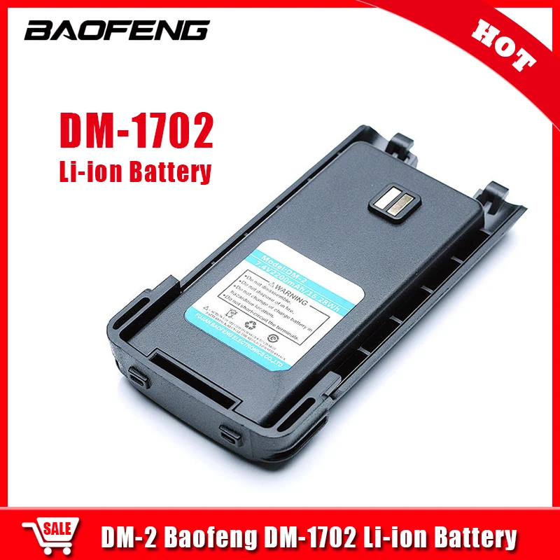 

BAOFNEG DM-1702 Li-ion Battery 2200mAh Long Standby For DM1702 Walkie Talkie Two Way Radio Accessories Extra Battery Model DM-2