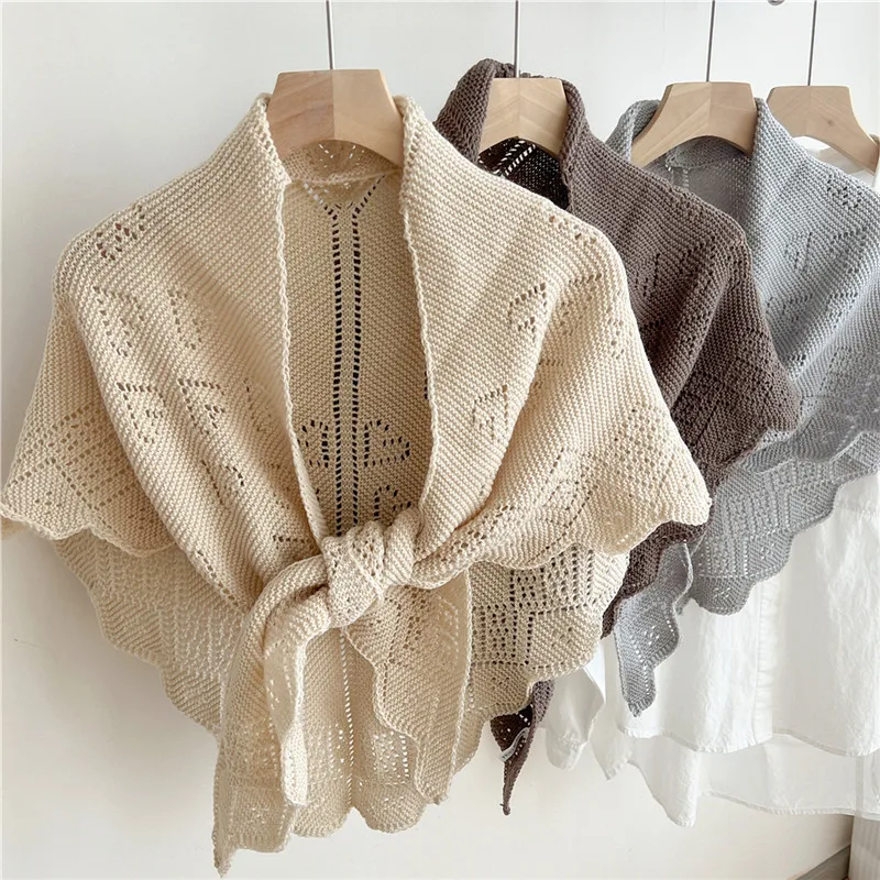 

Solid Triangle Shoulder Shawl Women Casual Travel Camping Outerwear Scarves Detachable Collars Shirt Blouse Dress Shawls Scarf