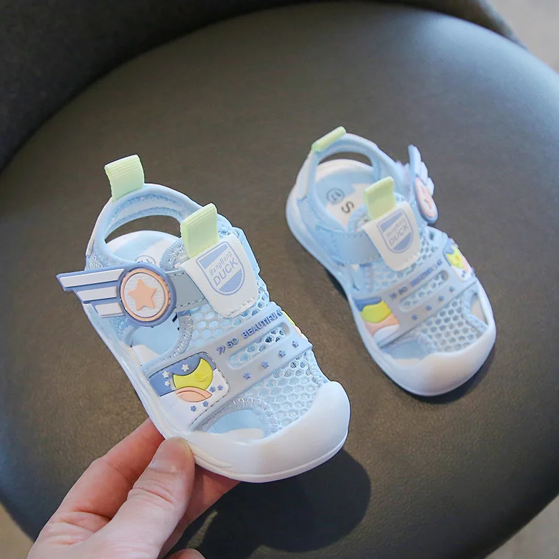2024 Summer Boys\' Sport Walking Girls Sandals with Soft Sole Baby Toddler Casual Kids Sneakers Infant Little Children 0-2 Year