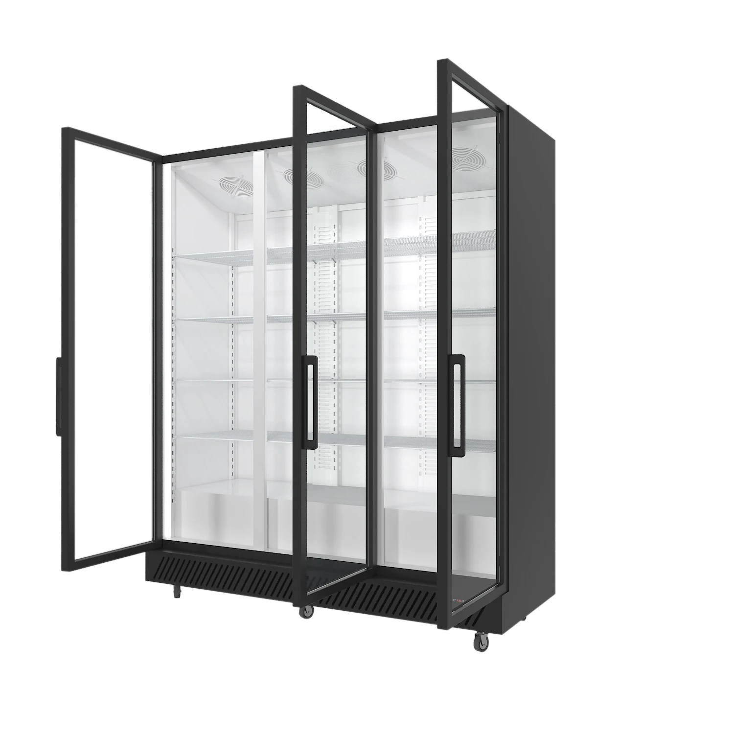 

1600L 3-Door Commercial Upright Cooler Dynamic Fan Cooling R290 Energy Saving Beverage Display Fridge