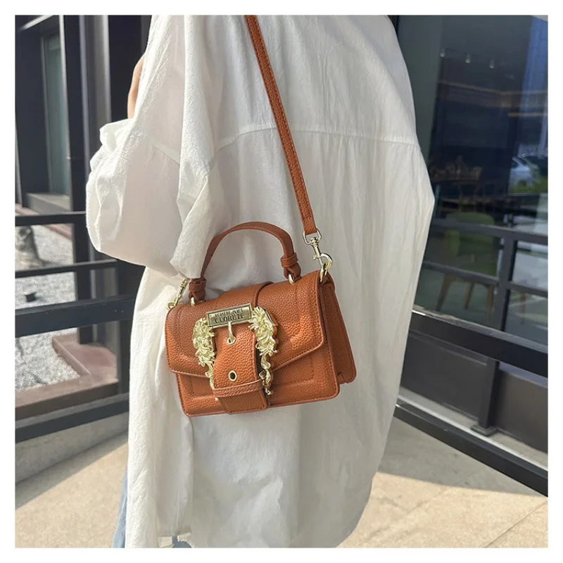 

New Arrival Women's Small Square Bag European Retro Style High Textured Leather Versatile Shoulder/Crossbody/Top-Handle Purse