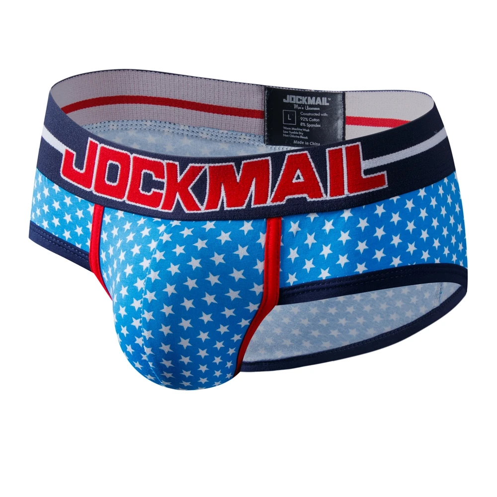 Трусы-брифы JOCKMAIL мужские, нижнее белье, хлопковые брифы с U-образной выпуклостью, дышащие Трусы-слипы