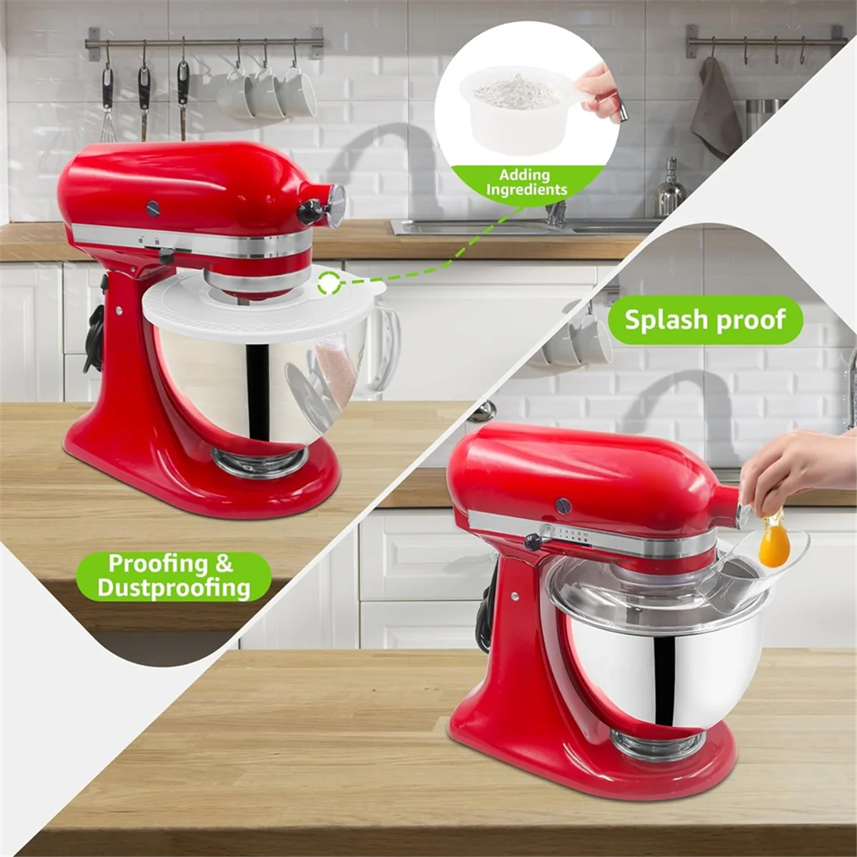 Do mikserów KitchenAid o pojemności 4,5–5 litrów z uchylną głowicą, osłona do bezpiecznego nalewania i osłony misek miksera Pokrywy osłony