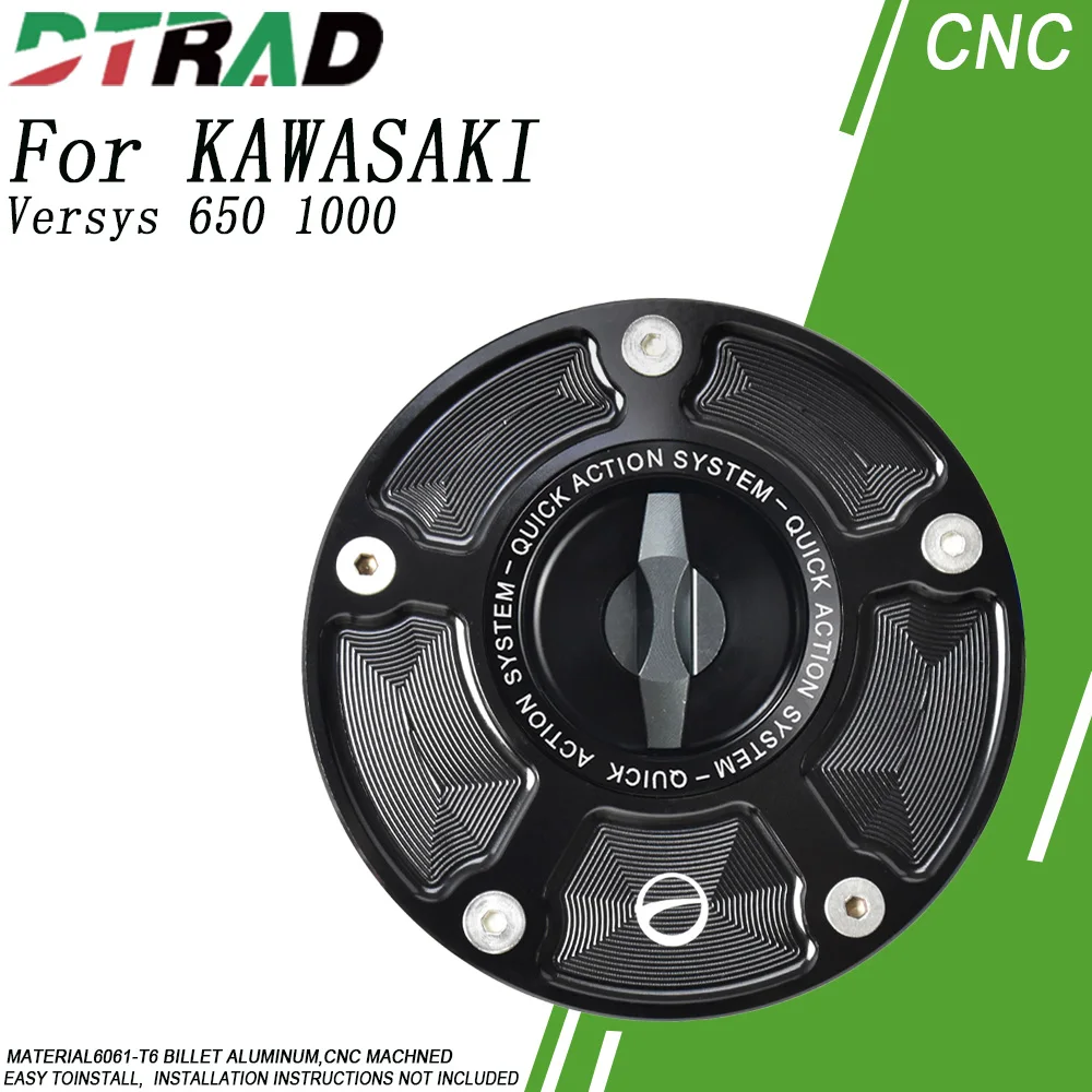 Motorcycle Locking Quick Release Fuel Tank Cap Cover For KAWASAKI VERSYS 650 ZX10R ER6N/F ZX-6R Z750 Z800 Z1000 NINJA H2 ZX14R