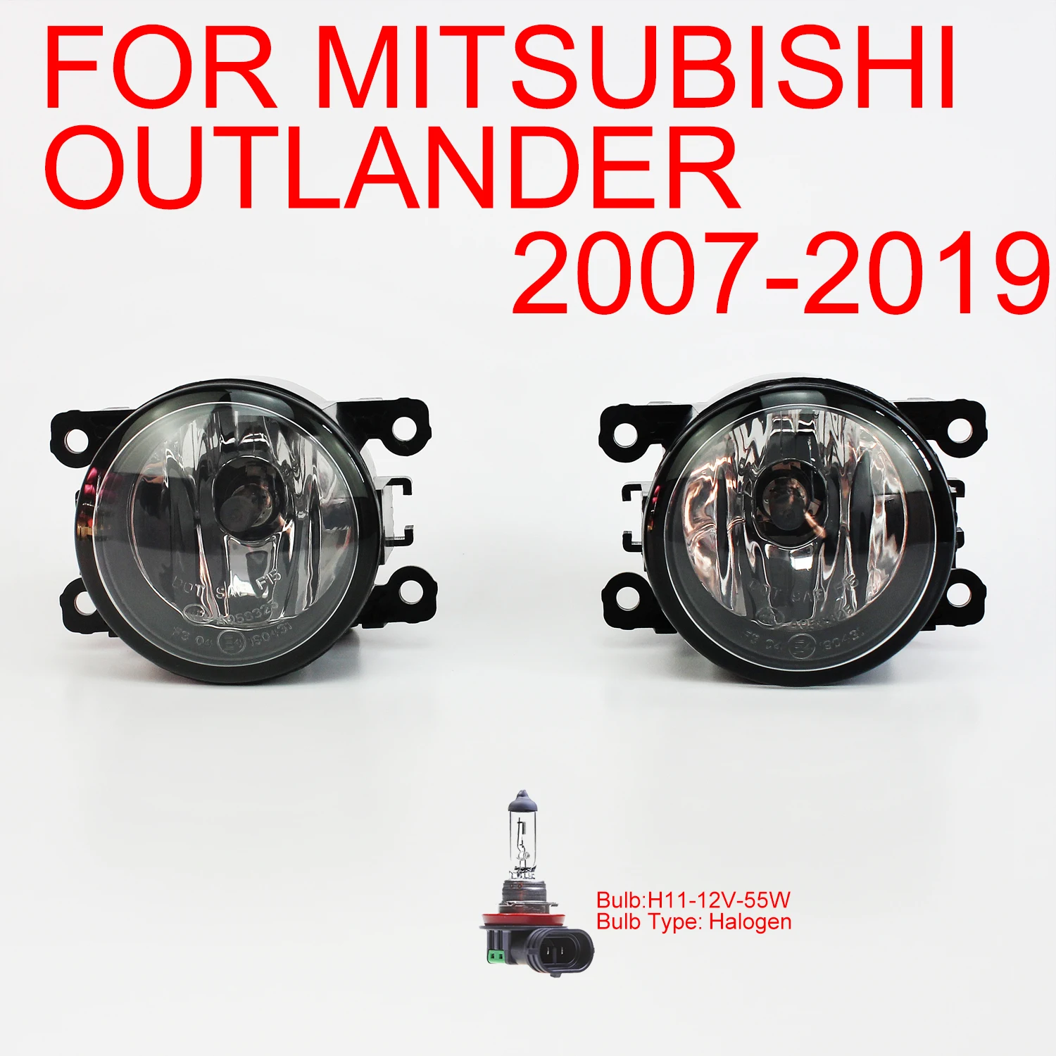 Fog Light For Mitsubishi Outlander 2007 2008 2009 2010 2011 2012 2013 2014 2015 2016 2017 2018 2019 H11 Bulb 8321A467 MZ380708EX