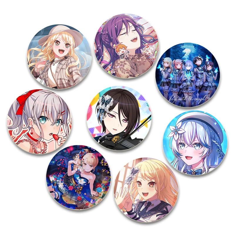 Anime BanG Dream! Pins Morfonica Cute Cartoon Badge Girl Band Handmade Brooches Breastpin for Backpack Clothes Gift Accessory