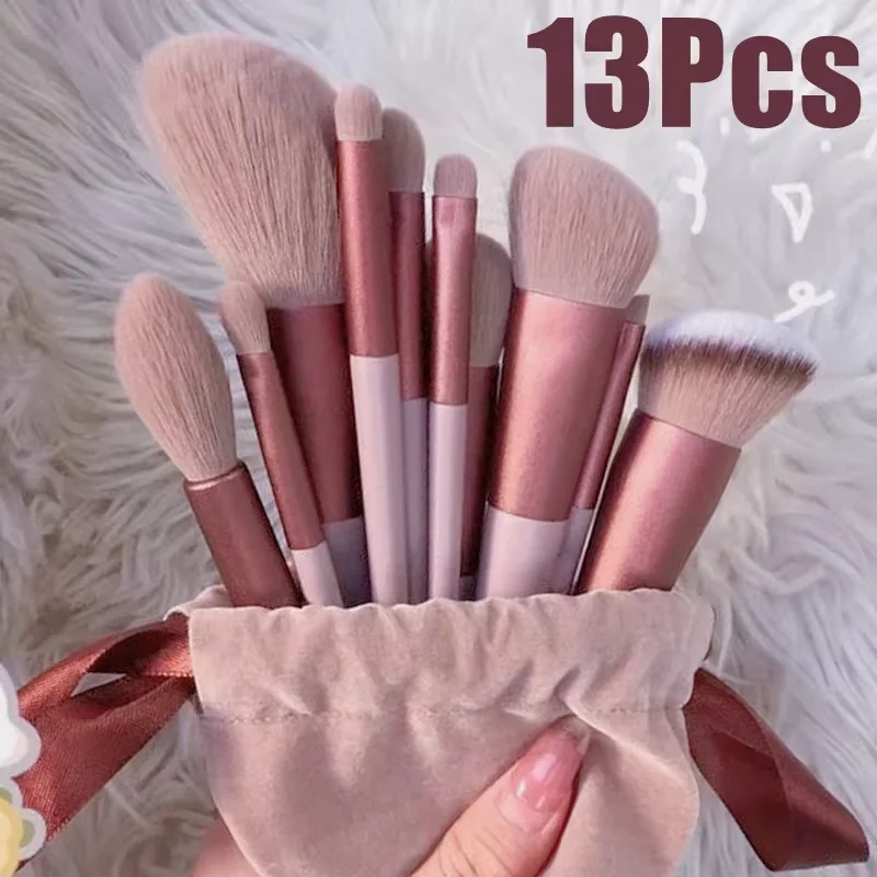 13/15 pièces ensemble de pinceaux de maquillage ombre à paupières fond de teint femmes brosse cosmétique fard à paupières Blush beauté doux maquillage outils sac