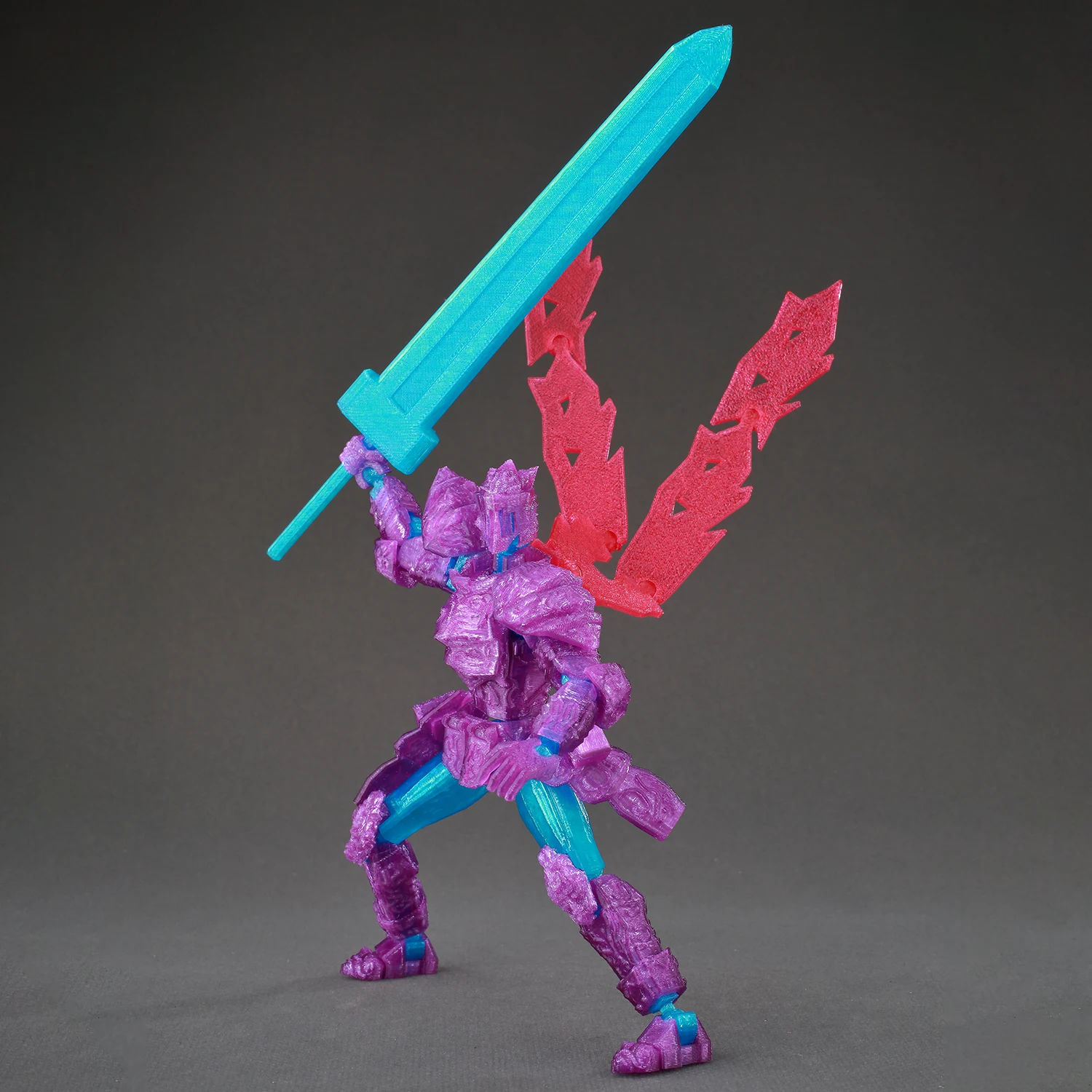 ​9L3D Dual Wield Ghost Warrior Red Cape Action Figure Lucky13 3D Printed Toys Dummy13 Stop Motion Animation Model Titan13 T13