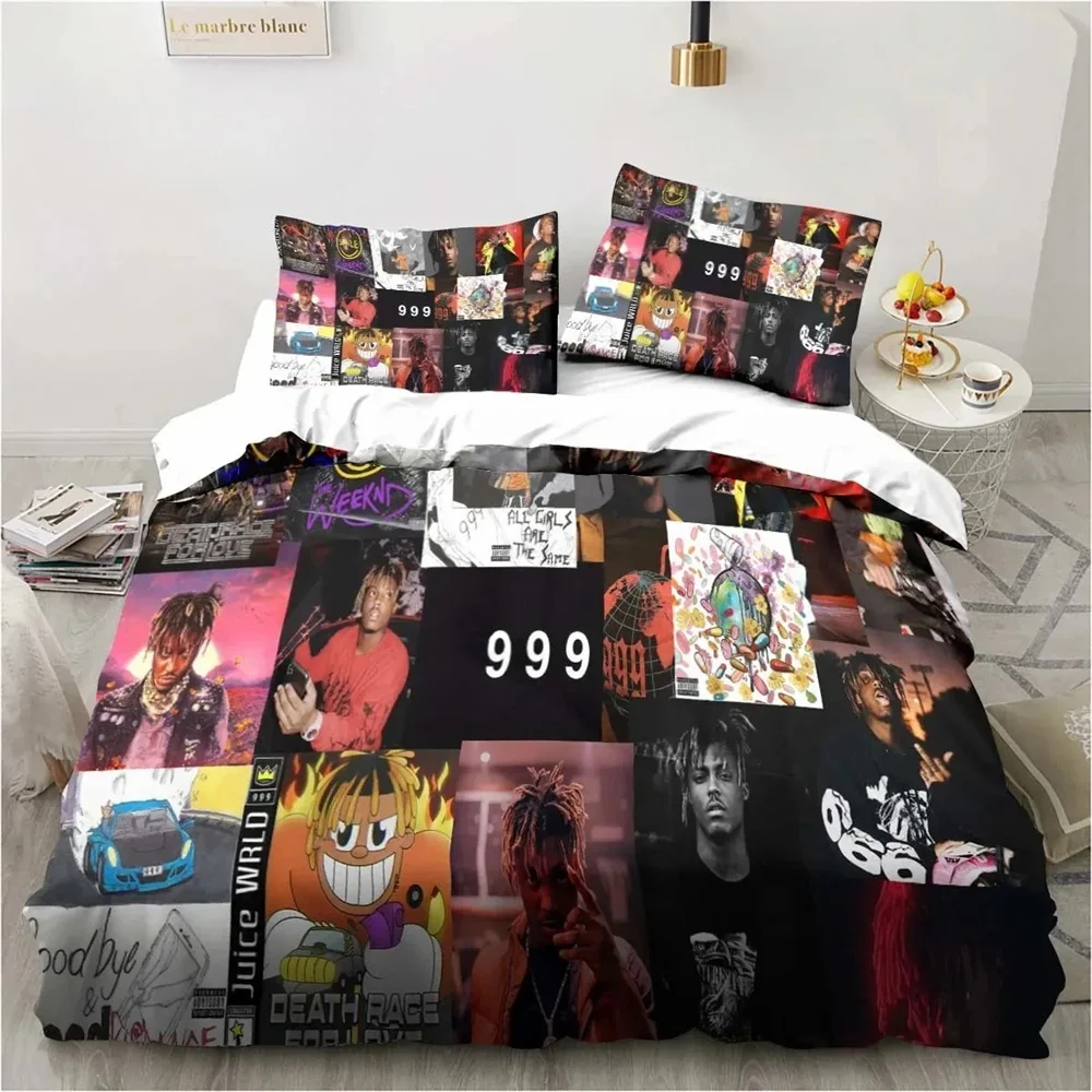 Rap Singer Juice Wrld 3D Print Bedding Set Single Twin Full Queen King Size Bed Set Adult Kid Bedroom Bedding Gift